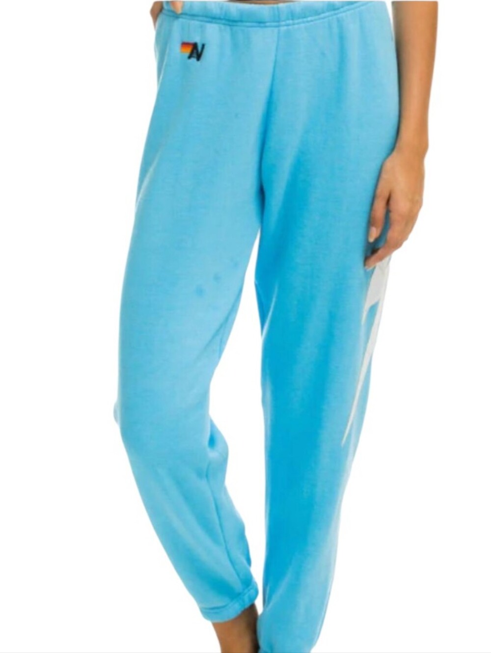 Aviator Nation Light Blue Sweatpants with White Bolt Size XS